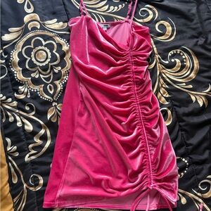 Fashion Nova Pink Ruched Mini Dress